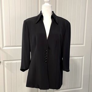 Escada Black Silk Sparkle Accents Blazer Jacket